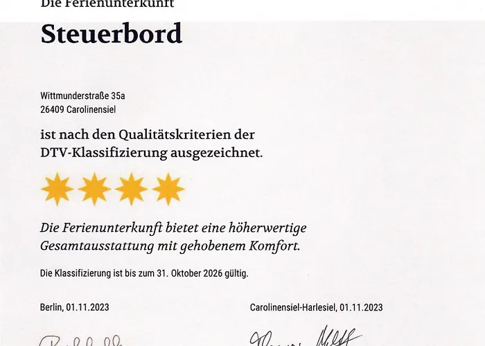 Steuerbord Mit Kamin Und Terrasse - 4 Sterne Dtv-klassifizierung Carolinensiel